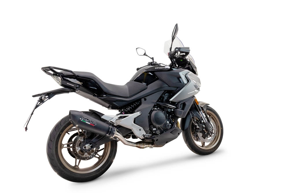 GPR escape compatible con  Cf Moto 700 Mt 2023-2024, New Grand Prix Evo Black Titanium, Escape legal, homologado, silenciador con catalizador, db killer desmontable y tubo de conexión específico 