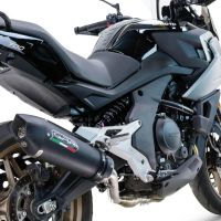 GPR escape compatible con  Cf Moto 700 Mt 2023-2024, New Grand Prix Evo Black Titanium, Escape legal, homologado, silenciador con catalizador, db killer desmontable y tubo de conexión específico 