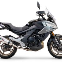 Escape compatible con Cf Moto 700 Mt 2023-2024, Gpe Ann. Titanium, Escape racing, silenciador con db killer y tubos de conexión 