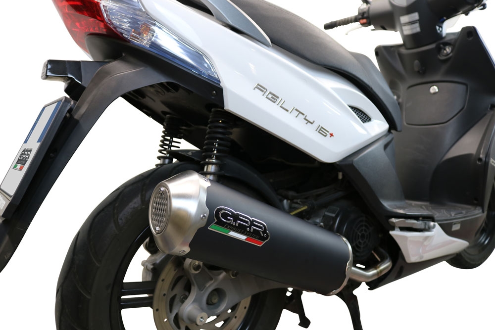 Escape compatible con Kymco Agility 200 - I.E. R16 - Plus 2010-2014, Evo4 Road, Escape completo homologado y legal,con catalizador incluido db killer extraíble 