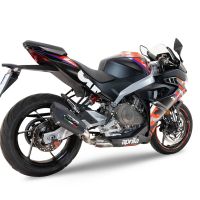Escape compatible con Aprilia RS 457 2024-2025, Gpe Ann. Black titanium, Escape completo racing, incluyendo colector y db killer desmontable, sin homologación 