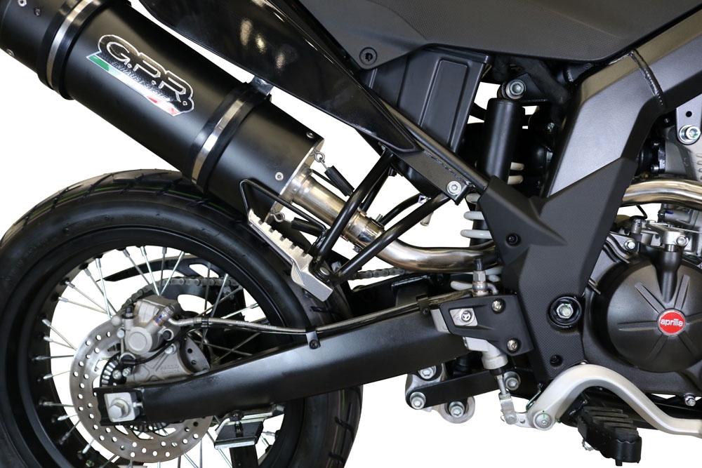 Escape compatible con Aprilia Sx 125 2018-2020, Furore Evo4 Nero, Escape homologado, legal, con db killer extraíble, tubo de conexión y catalizador 