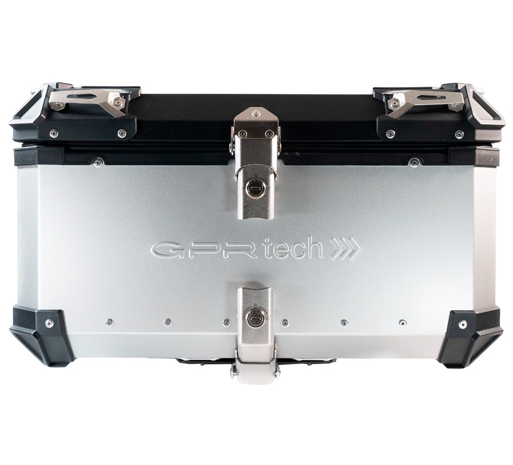 Baúl en aluminio color plata con placa específica incluida GPR TECH compatible con  Moto Morini X-CAPE 650 2021/2024 e5