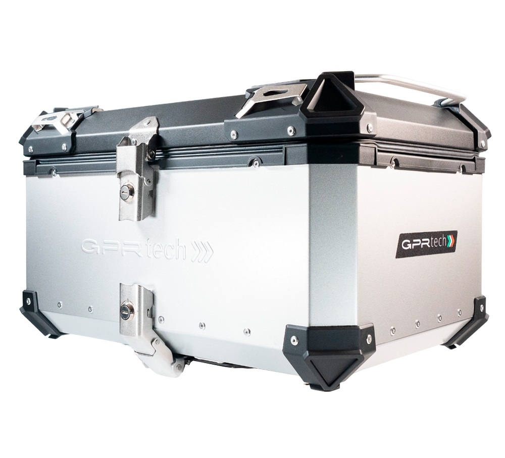 Baúl en aluminio color plata con placa específica incluida GPR TECH compatible con  Moto Morini X-CAPE 650 2021/2024 e5