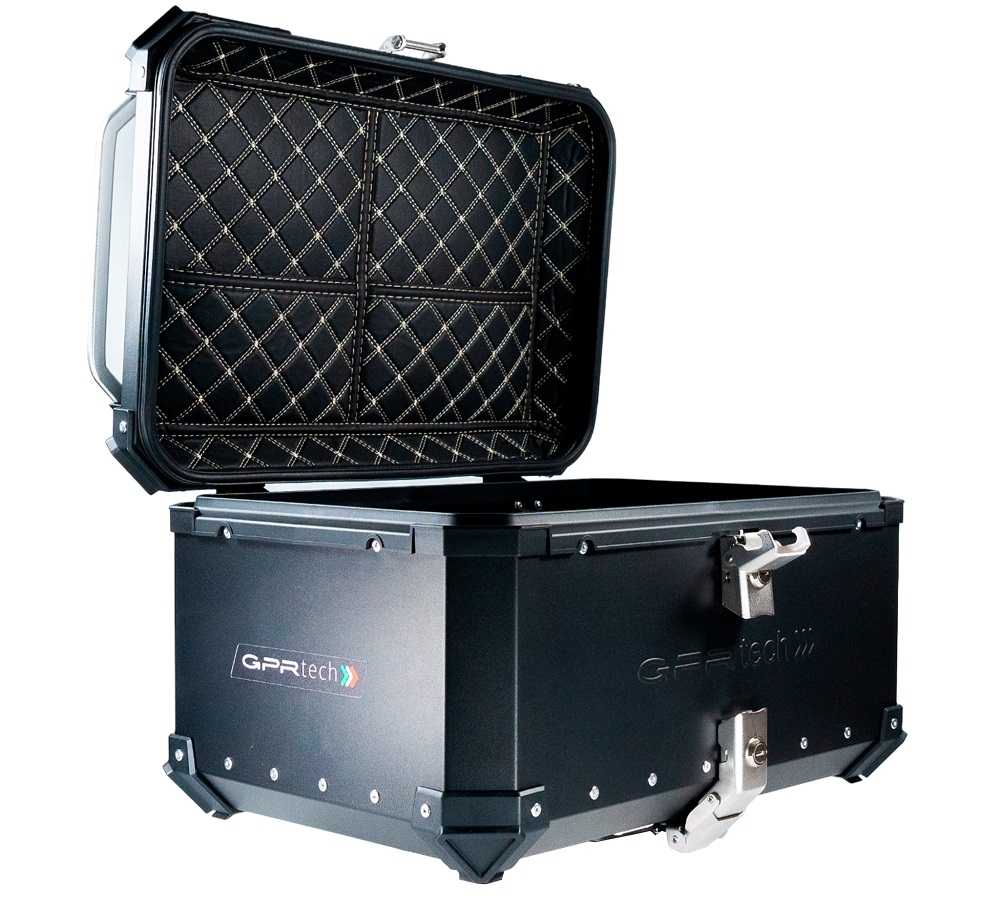 GPR TECH BAUL ALPI-TECH 55 LT NEGRO Baúl superior en aluminio, color negro con placa universal incluida Capacidad Litros 55