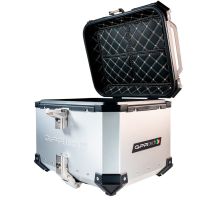 Baúl en aluminio color plata con placa específica incluida GPR TECH compatible con  Kawasaki Versys 650 2023/2024 e5 plus