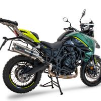 Escape compatible con Benelli Trk 702 2023-2024, Dual Inox, Escape legal, homologado, silenciador con db killer desmontable y tubo de conexión específico 
