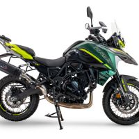 Escape compatible con Benelli Trk 702 X 2023-2024, Dual Poppy, Escape legal, homologado, silenciador con db killer desmontable y tubo de conexión específico 