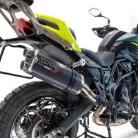 Escape compatible con Benelli Trk 702 X 2023-2024, Dual Poppy, Escape legal, homologado, silenciador con db killer desmontable y tubo de conexión específico 