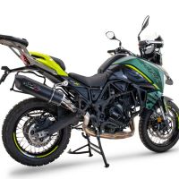 Escape compatible con Benelli Trk 702 2023-2024, Furore Evo4 Nero, Escape legal, homologado, silenciador con db killer desmontable y tubo de conexión específico 