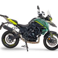 Escape compatible con Benelli Trk 702 2023-2024, GP Evo4 Black Titanium, Escape legal, homologado, silenciador con db killer desmontable y tubo de conexión específico 