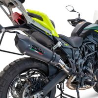 Escape compatible con Benelli Trk 702 2023-2024, GP Evo4 Black Titanium, Escape legal, homologado, silenciador con db killer desmontable y tubo de conexión específico 