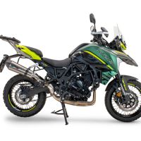Escape compatible con Benelli Trk 702 X 2023-2024, GP Evo4 Titanium, Escape legal, homologado, silenciador con db killer desmontable y tubo de conexión específico 