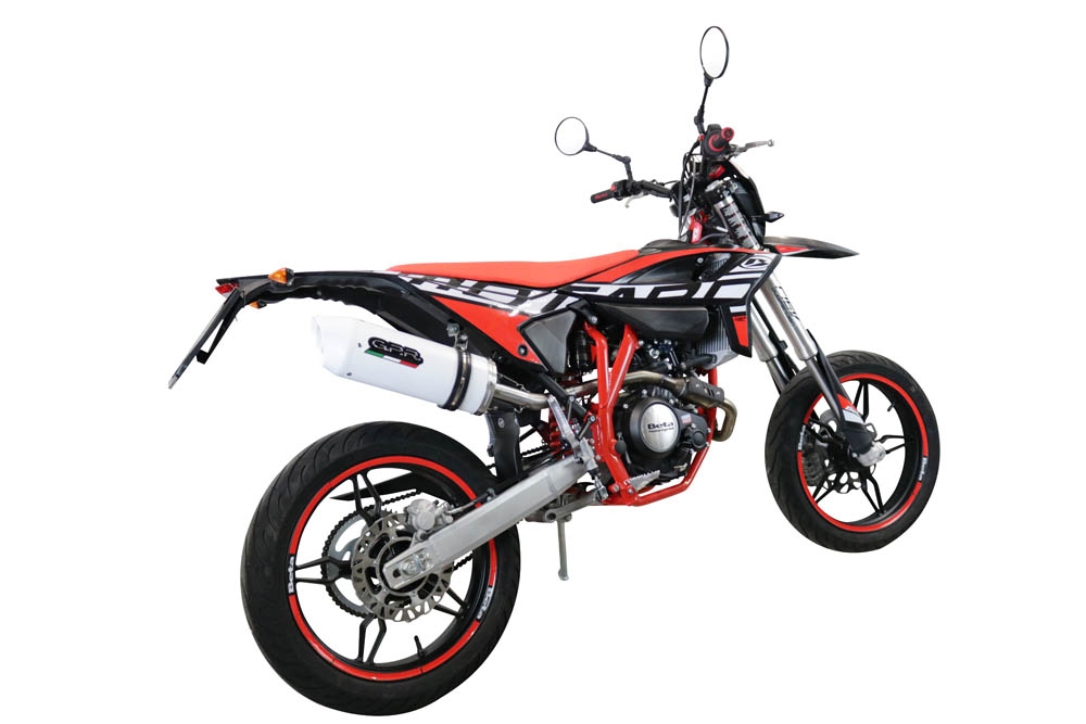 Escape compatible con Beta RR 125 4T Motard 2021-2024, Albus Evo4, Escape homologado, legal, con db killer extraíble, tubo de conexión y catalizador 