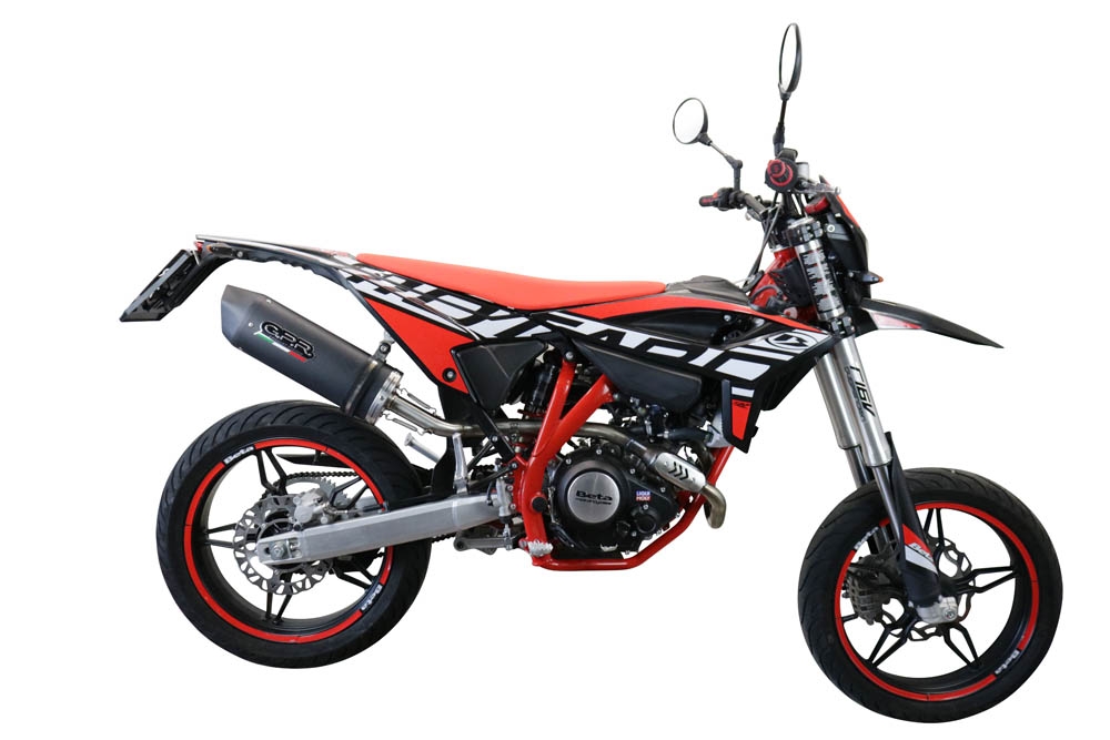 Escape compatible con Beta RR 125 4T Enduro 2021-2024, Furore Evo4 Nero, Escape homologado, legal, con db killer extraíble, tubo de conexión y catalizador 