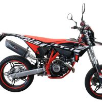 Escape compatible con Beta RR 125 4T Enduro 2021-2024, Furore Evo4 Nero, Escape homologado, legal, con db killer extraíble, tubo de conexión y catalizador 