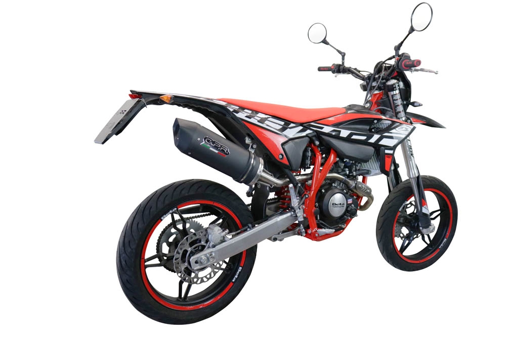 Escape compatible con Beta RR 125 4T Enduro 2021-2024, Furore Evo4 Nero, Escape homologado, legal, con db killer extraíble, tubo de conexión y catalizador 