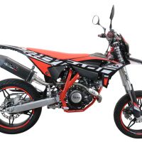 Escape compatible con Beta RR 125 4T Motard 2021-2024, Furore Evo4 Poppy, Escape legal, homologado, silenciador con catalizador, db killer desmontable y tubo de conexión específico 