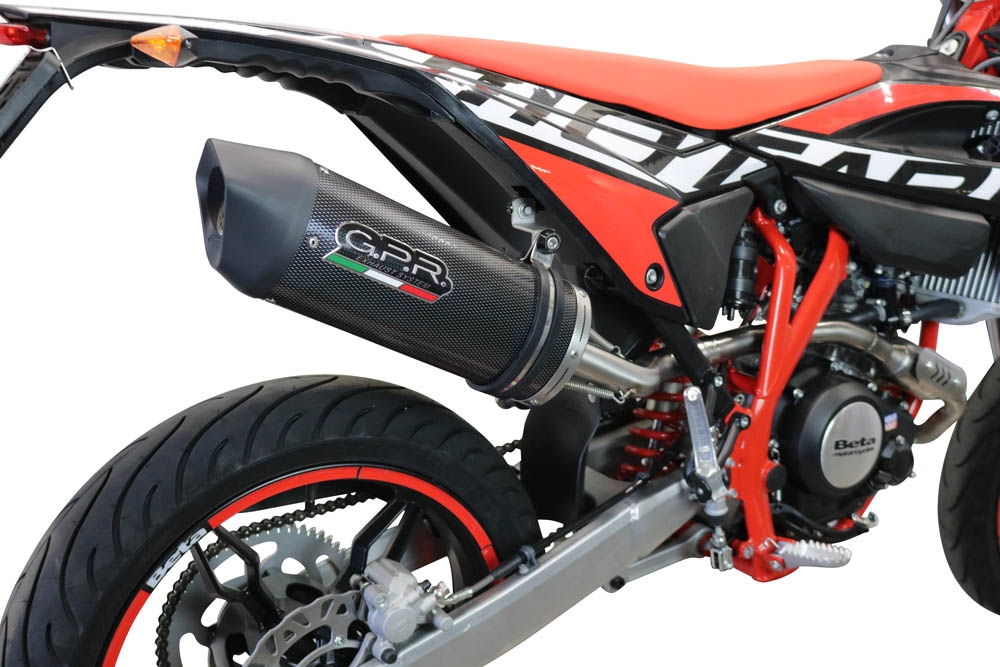 Escape compatible con Beta RR 125 4T Motard 2021-2024, Furore Evo4 Poppy, Escape legal, homologado, silenciador con catalizador, db killer desmontable y tubo de conexión específico 