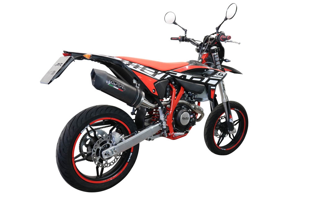 Escape compatible con Beta RR 125 4T Motard 2021-2024, Furore Evo4 Poppy, Escape legal, homologado, silenciador con catalizador, db killer desmontable y tubo de conexión específico 