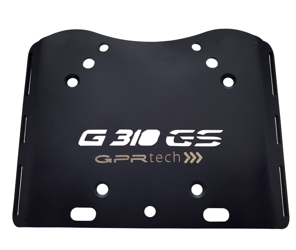 Baúl en aluminio, color negro con placa específica incluida Baúl GPR TECH compatible con  Bmw G 310 Gs 2022/2024 e5