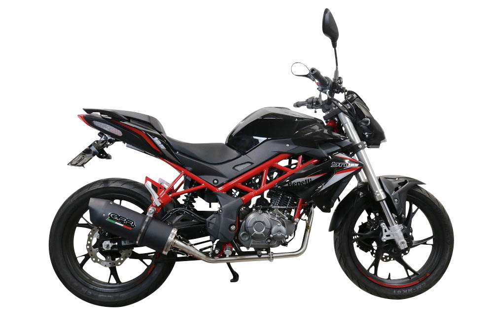 Escape compatible con Benelli Bn 125 2021-2024, Furore Evo4 Nero, Escape completo homologado y legal,con catalizador incluido db killer extraíble 