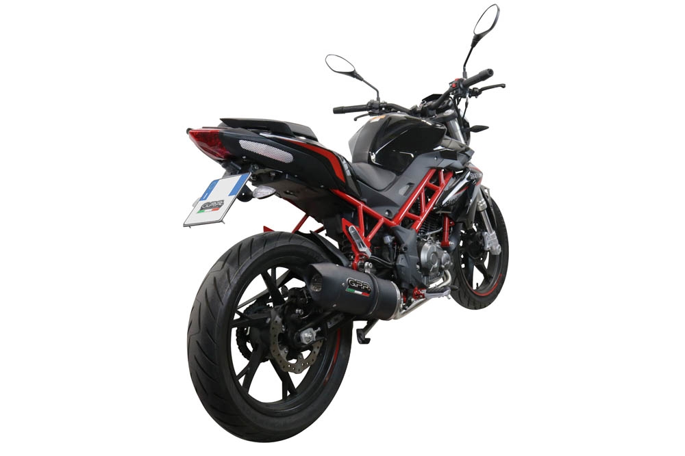 Escape compatible con Benelli Bn 125 2021-2024, Furore Evo4 Nero, Escape completo homologado y legal,con catalizador incluido db killer extraíble 
