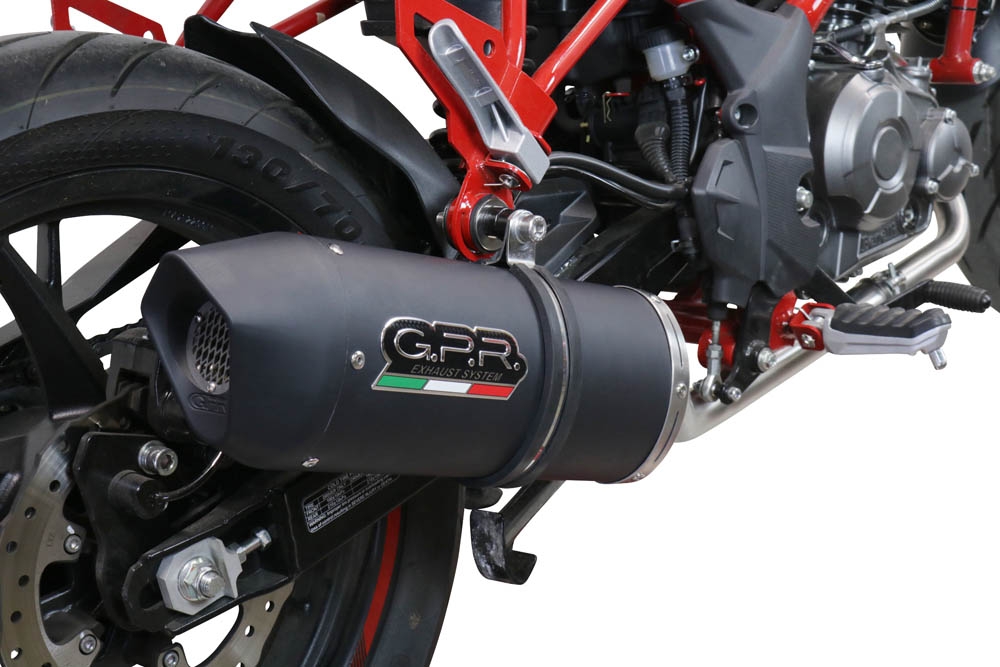 Escape compatible con Benelli Bn 125 2021-2024, Furore Evo4 Nero, Escape completo homologado y legal,con catalizador incluido db killer extraíble 