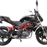 Escape compatible con Benelli Bn 125 2021-2024, Furore Evo4 Poppy, Escape completo homologado y legal,con catalizador incluido db killer extraíble 