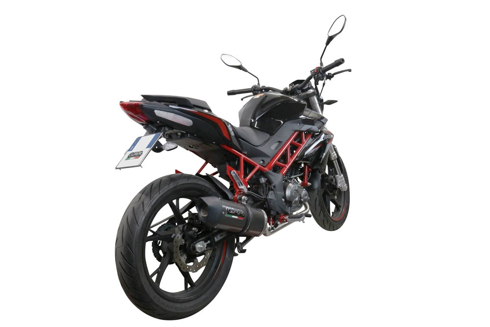 Escape compatible con Benelli Bn 125 2021-2024, Furore Evo4 Poppy, Escape completo homologado y legal,con catalizador incluido db killer extraíble 