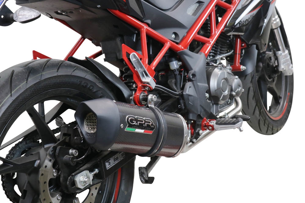 Escape compatible con Benelli Bn 125 2021-2024, Furore Evo4 Poppy, Escape completo homologado y legal,con catalizador incluido db killer extraíble 