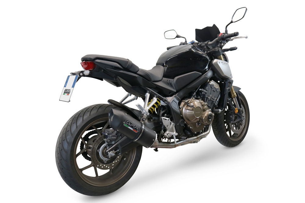 Escape compatible con Honda Cb 650 R 2021-2023, Furore Evo4 Nero, Escape completo homologado y legal,con catalizador incluido db killer extraíble 