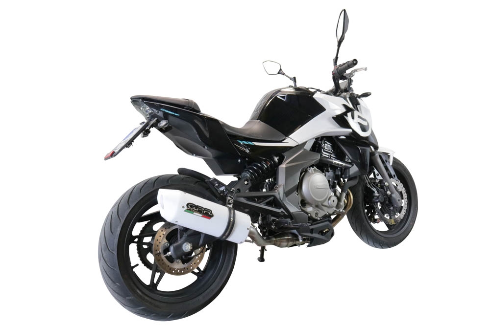 Escape compatible con Cf Moto 650 Nk 2021-2024, Albus Evo4, Escape legal, homologado, silenciador con catalizador, db killer desmontable y tubo de conexión específico 