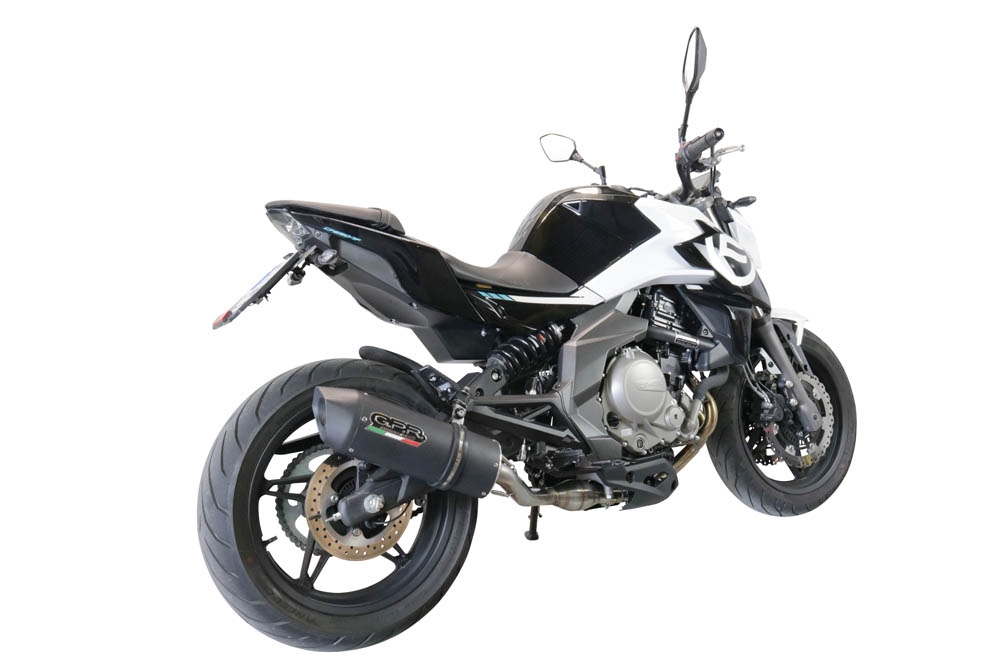 Escape compatible con Cf Moto 650 Nk 2021-2024, Furore Evo4 Nero, Escape legal, homologado, silenciador con catalizador, db killer desmontable y tubo de conexión específico 