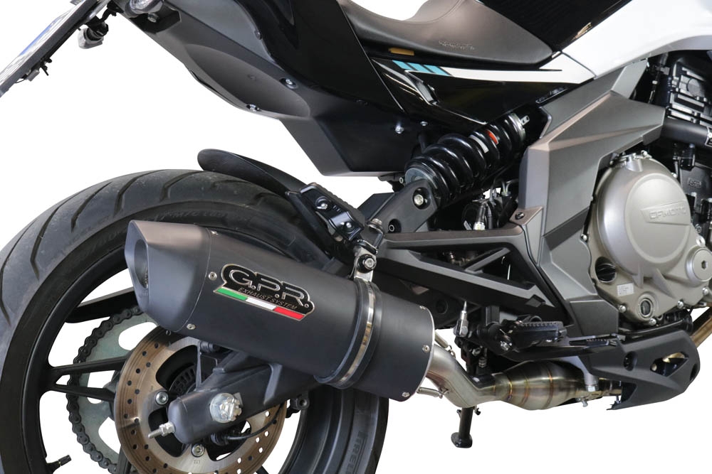 Escape compatible con Cf Moto 650 Nk 2021-2024, Furore Evo4 Nero, Escape legal, homologado, silenciador con catalizador, db killer desmontable y tubo de conexión específico 