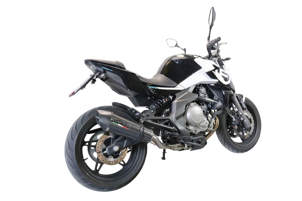 Escape compatible con Cf Moto 400 NK 2021-2023, GP Evo4 Poppy, Escape legal, homologado, silenciador con catalizador, db killer desmontable y tubo de conexión específico 
