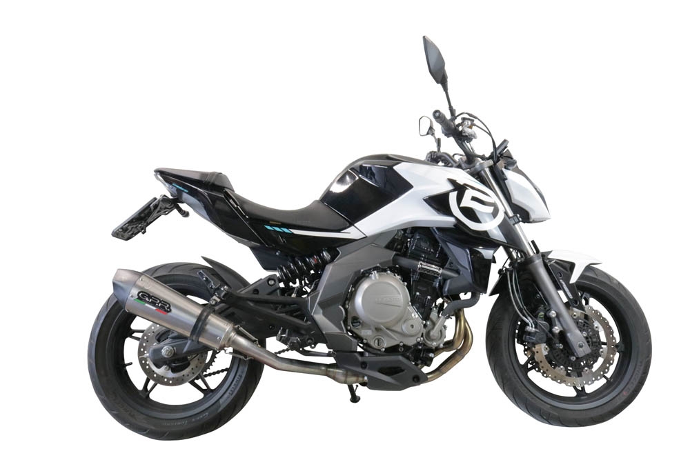 Escape compatible con Cf Moto 400 NK 2019-2020, GP Evo4 Titanium, Escape legal, homologado, silenciador con catalizador, db killer desmontable y tubo de conexión específico 