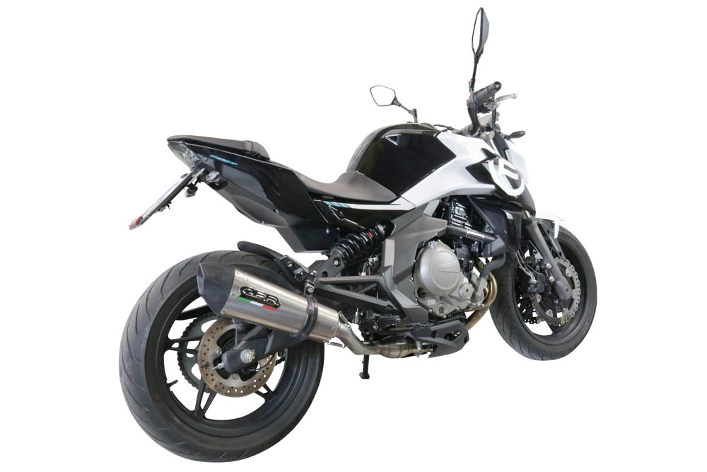Escape compatible con Cf Moto 400 NK 2019-2020, GP Evo4 Titanium, Escape legal, homologado, silenciador con catalizador, db killer desmontable y tubo de conexión específico 