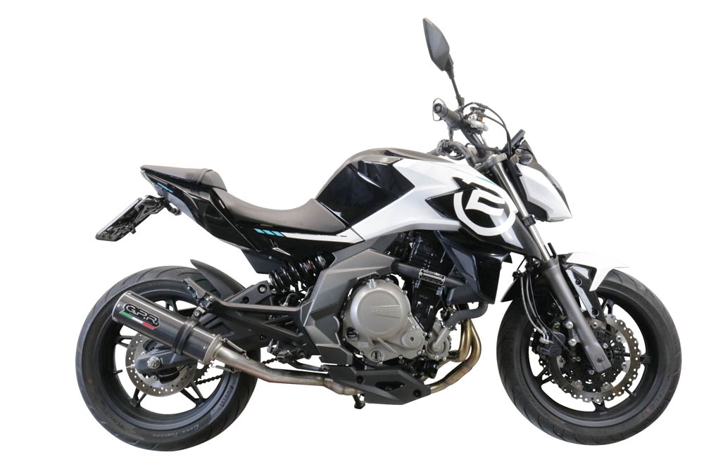 Escape compatible con Cf Moto 650 Nk 2021-2024, M3 Poppy , Escape legal, homologado, silenciador con catalizador, db killer desmontable y tubo de conexión específico 