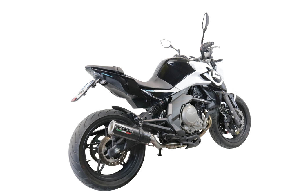 Escape compatible con Cf Moto 650 Nk 2021-2024, M3 Poppy , Escape legal, homologado, silenciador con catalizador, db killer desmontable y tubo de conexión específico 