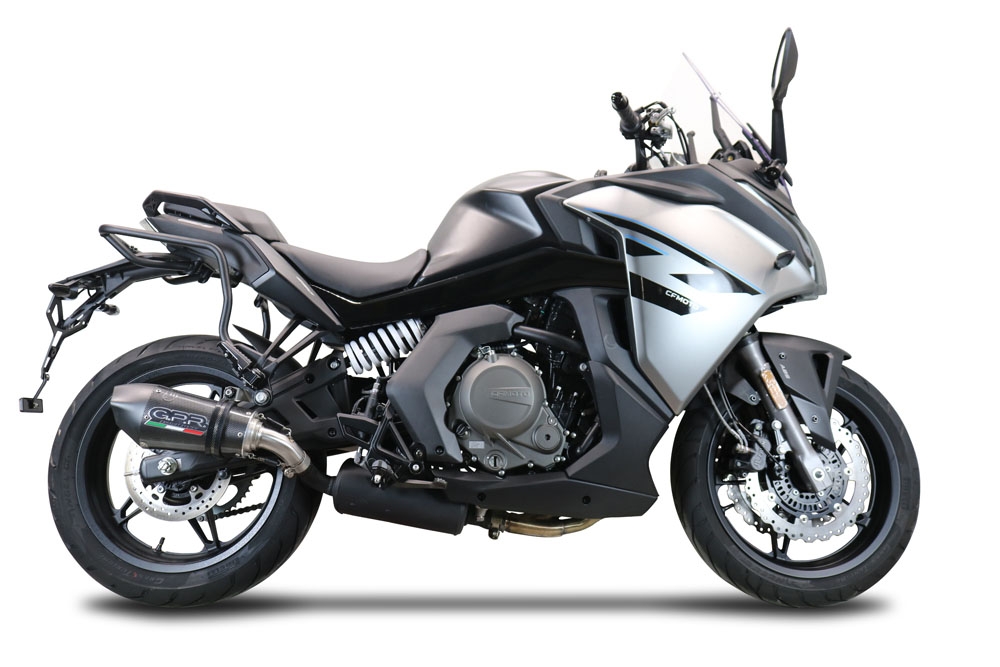 GPR escape compatible con  Cf Moto 650 Gt 2022-2024, New Grand Prix Evo Poppy, Escape legal, homologado, silenciador con db killer desmontable y tubo de conexión específico 