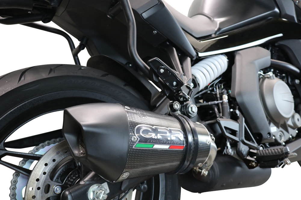 GPR escape compatible con  Cf Moto 650 Gt 2022-2024, New Grand Prix Evo Poppy, Escape legal, homologado, silenciador con db killer desmontable y tubo de conexión específico 