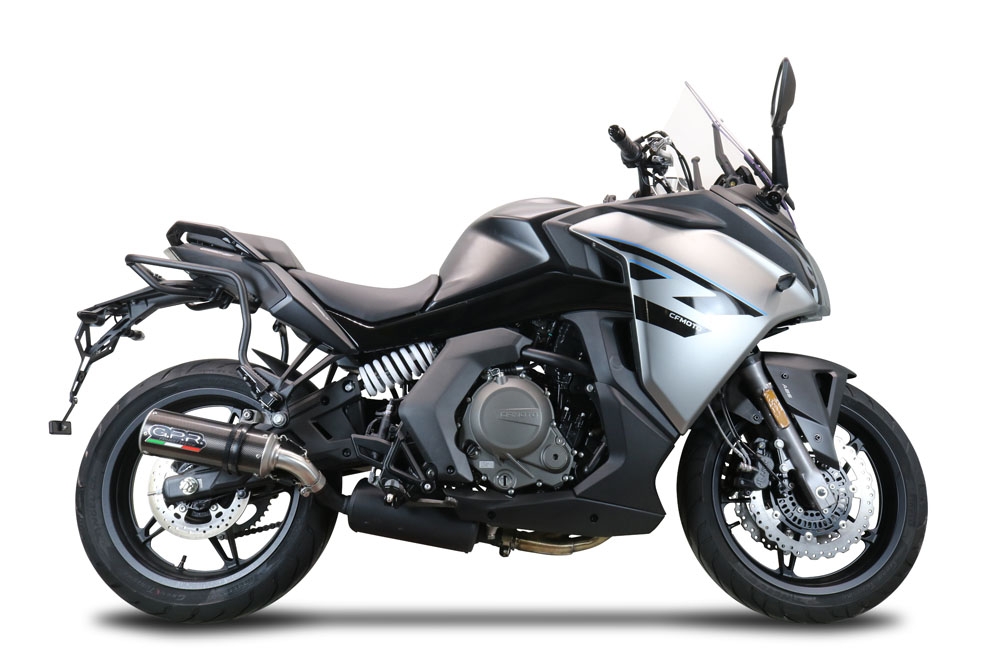 Escape compatible con Cf Moto 650 Gt 2025-2026, M3 Poppy , Escape legal, homologado, silenciador con db killer desmontable y tubo de conexión específico 