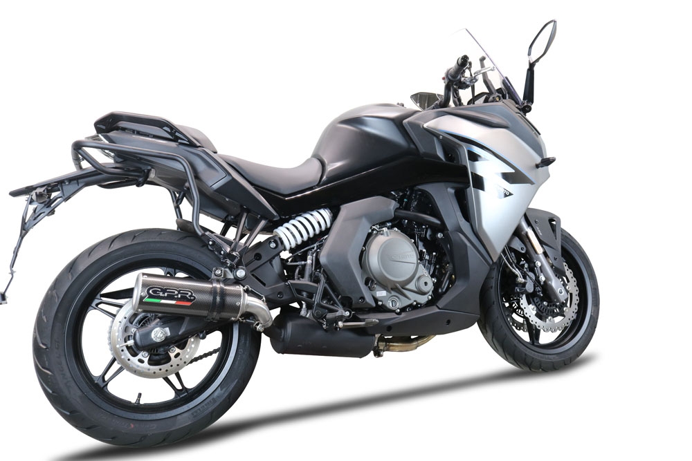 Escape compatible con Cf Moto 650 Gt 2025-2026, M3 Poppy , Escape legal, homologado, silenciador con db killer desmontable y tubo de conexión específico 