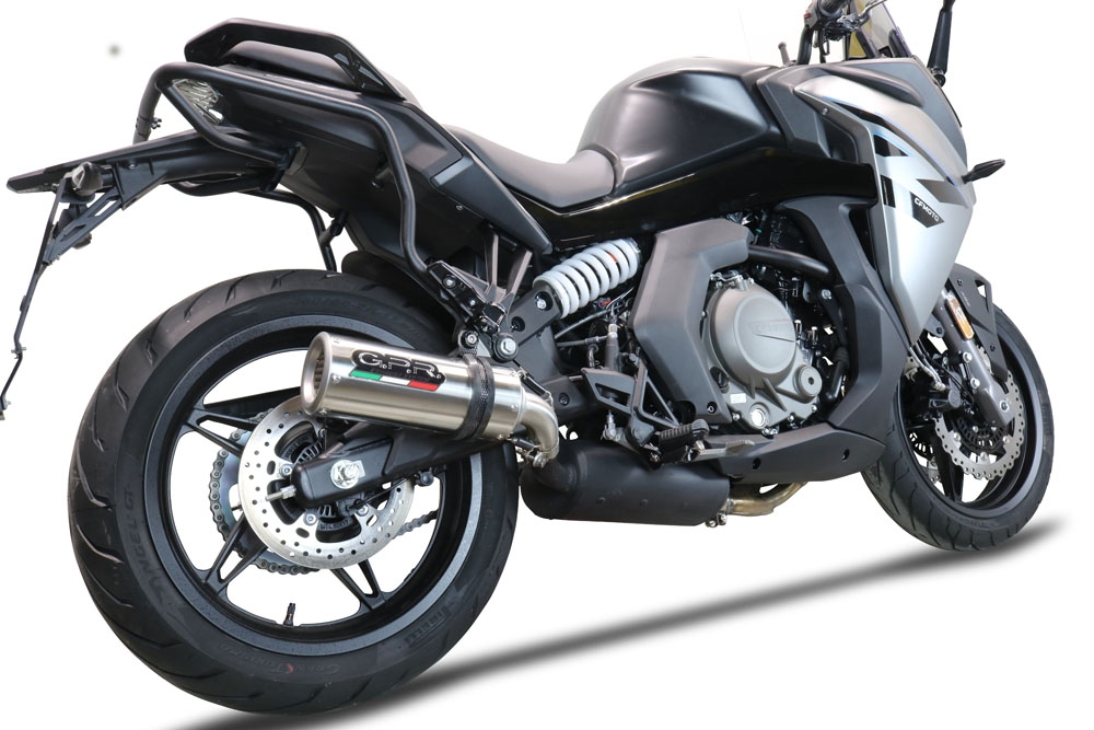 Escape compatible con Cf Moto 650 Gt 2022-2024, M3 Titanium Natural, Escape legal, homologado, silenciador con db killer desmontable y tubo de conexión específico 