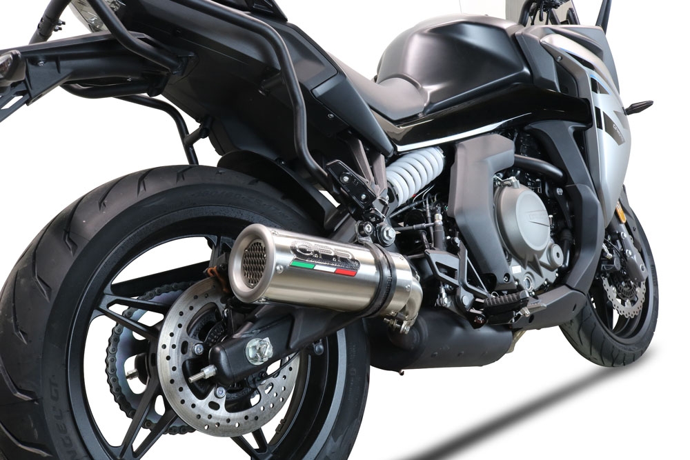 Escape compatible con Cf Moto 650 Gt 2022-2024, M3 Titanium Natural, Escape legal, homologado, silenciador con db killer desmontable y tubo de conexión específico 