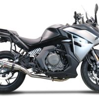 Escape compatible con Cf Moto 650 Gt 2022-2024, Deeptone Inox, Escape racing, silenciador con db killer y tubos de conexión 