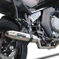 Escape compatible con Cf Moto 650 Gt 2022-2024, Deeptone Inox, Escape racing, silenciador con db killer y tubos de conexión 