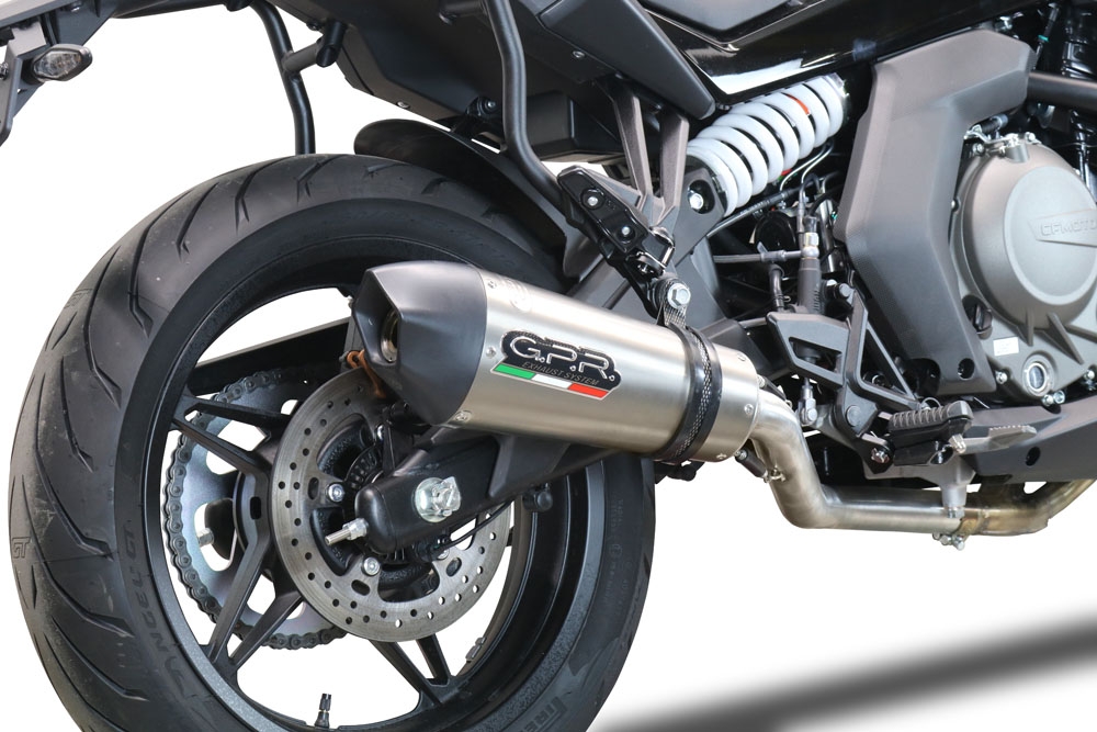 GPR escape compatible con  Cf Moto 650 Gt 2022-2024, New Grand Prix Evo Titanium, Escape racing, silenciador con db killer y tubos de conexión 