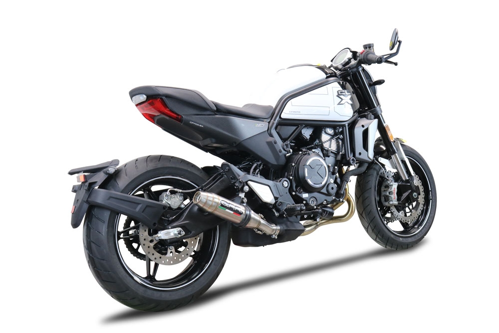 Escape compatible con Cf Moto 700 CL-X Adv 2025-2026, Deeptone Inox, Escape legal, homologado, silenciador con db killer desmontable y tubo de conexión específico 